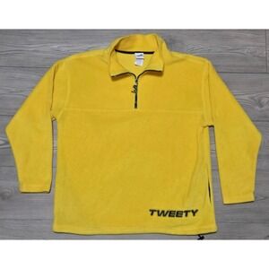 Tweety Bird Fleece Pullover Yellow Size Medium Looney Tunes Warner Bros Jacket